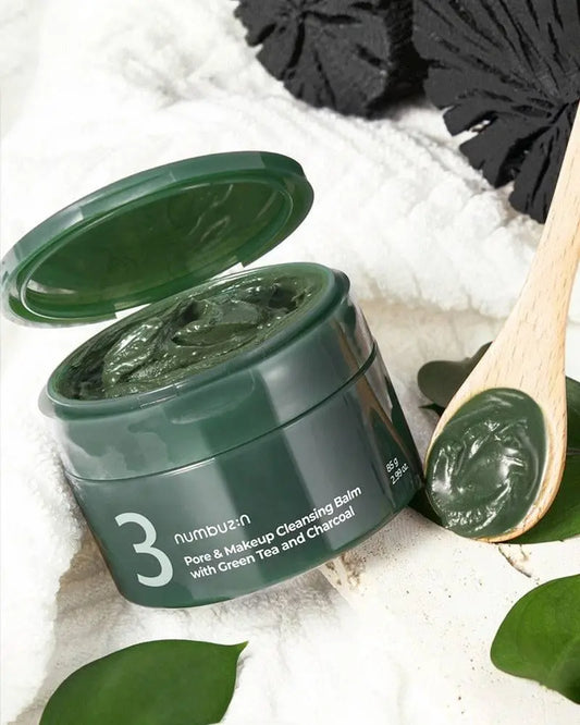 Numbuz in No.3 Green Tea and Charcoal Cleansing Balm, 85g - Sk Atelier